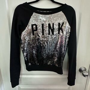 Victoria's Secret Black and Silver Sequin Sweatshirt